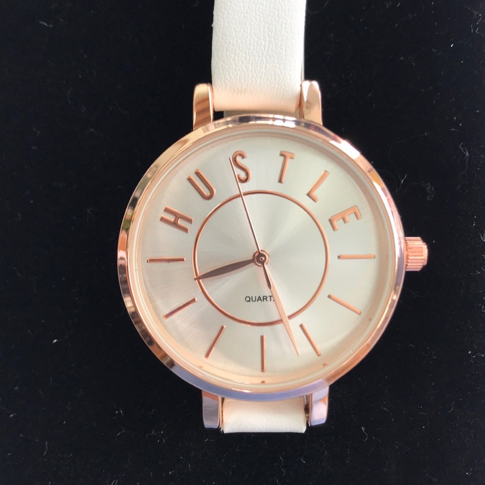 New White and rose gold HUSTLE watch